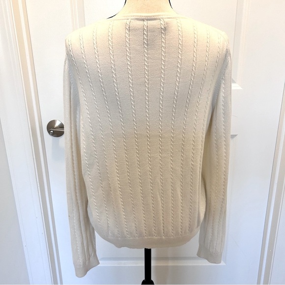 Brooks Brothers Ivory Cable Knit Cardigan SZ XL - Picture 3 of 3